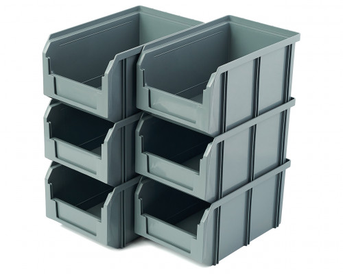 Пластиковый ящик Стелла-техник V-2-серый 234х149х120мм, 3,8 литра