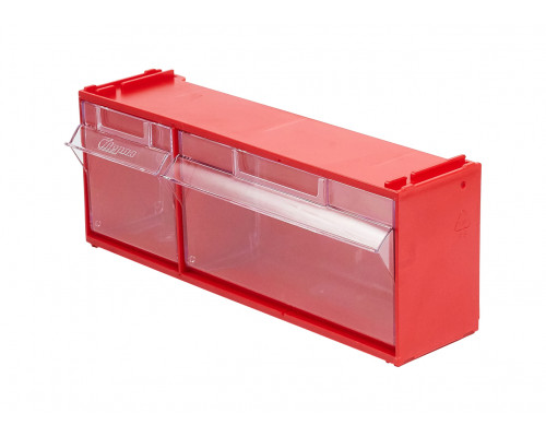 Короб откидной Стелла-техник F-300-2 , 300х96х112мм, красный, прозрачный