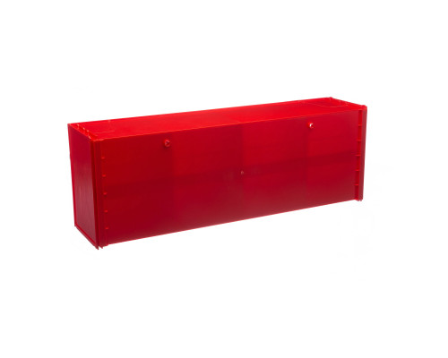 Короб откидной Стелла-техник F-600-4 , 600х178х206мм, 4 ячейки, красный, прозрачный