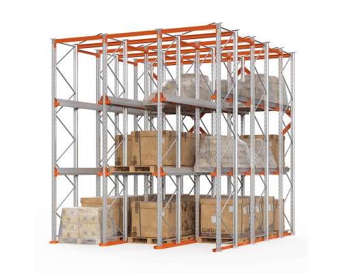 Стеллаж набивной паллетный (5000х4540х5000 мм), 3 линии, 3 яруса.