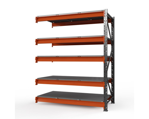 Секция приставная стеллажа металлического Оптима, 3500x2500x785 мм. Ярусы: 6 шт. метал.