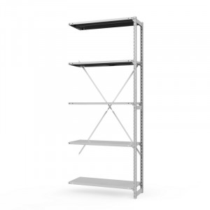 Секция приставная стеллажа металлического ТСУ Универсал, 2500x1060x300 мм. Полки: метал. 4 шт.