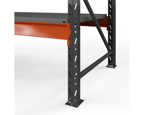 Стеллаж металлический Оптима, 2000x2500x785 мм. Ярусы: 2 шт. метал.