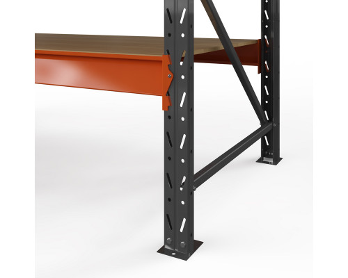 Стеллаж металлический Оптима, 2000x2500x785 мм. Ярусы: 3 шт. фанера