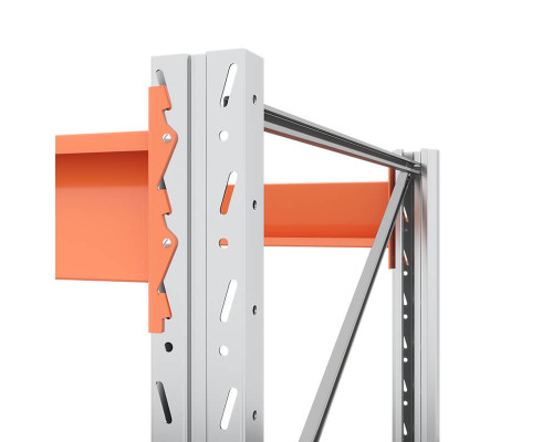 Секция приставная стеллажа металлического паллетного (2500х2700х1100 мм), 2 яруса