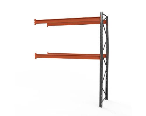 Секция приставная стеллажа металлического паллетного (3500х2700х1100 мм), 2 яруса