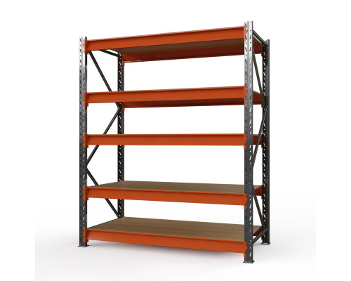 Стеллаж металлический Оптима, 3000x2500x785 мм. Ярусы: 5 шт. фанера